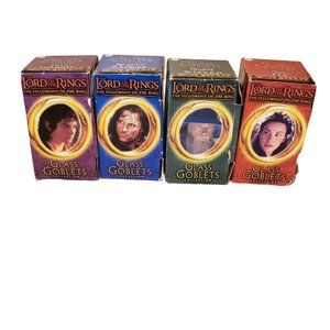4 The Lord Of The Rings The Fellowship Of The Ring Goblets Glasses Pre-owned